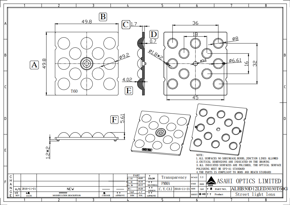 ALHB50D12LED3030T60G Drawing