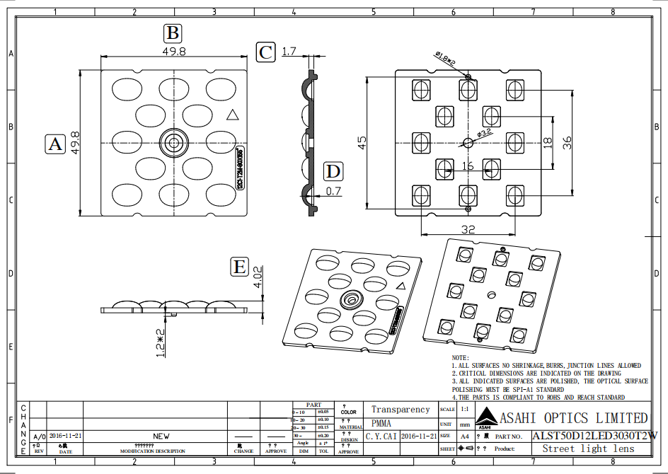 ALST50D12LED3030T3W Drawing