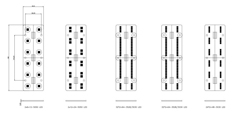 multi led lens drawing