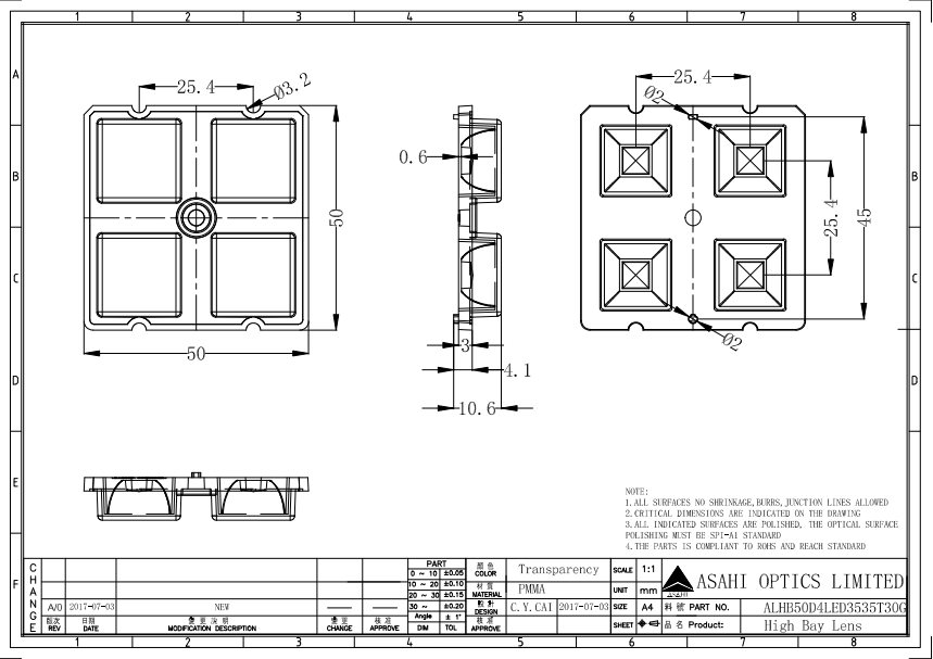 ALHB50D4LED3535T30G drawing