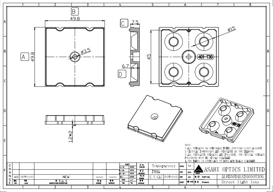 ALHB50D4LED5050T30G drawing