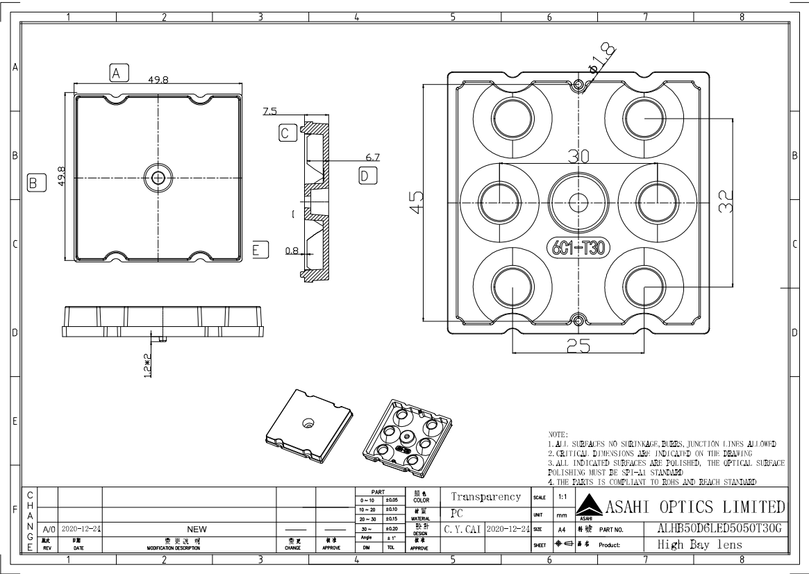 ALHB50D6LED5050T30G Drawing