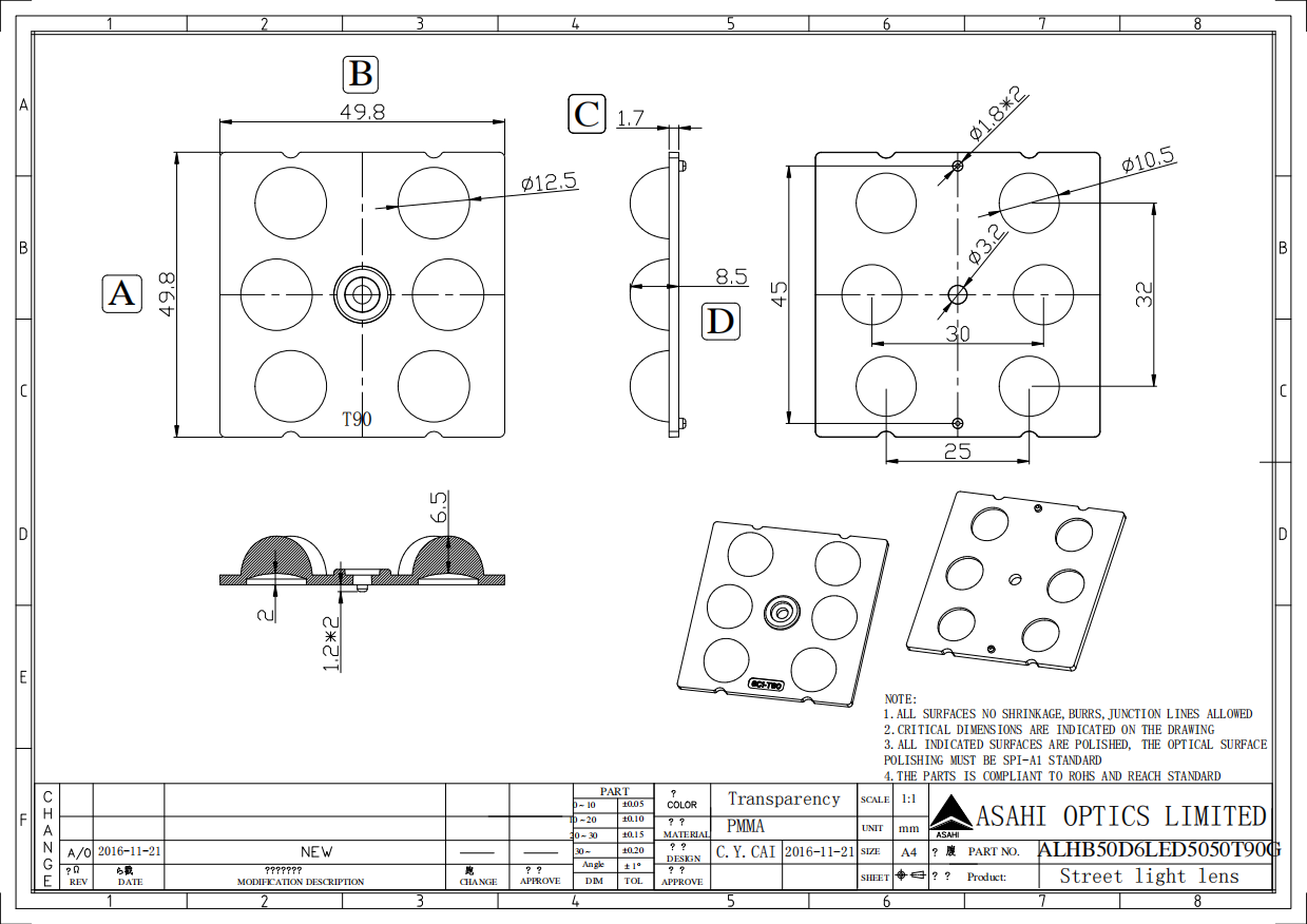 ALHB50D6LED5050T90G drawing