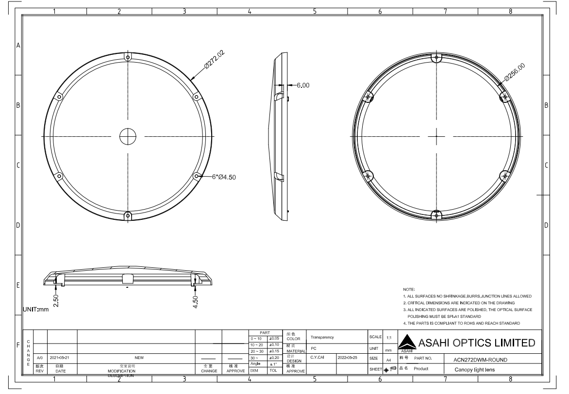 ACN272DWM ROUND Drawing