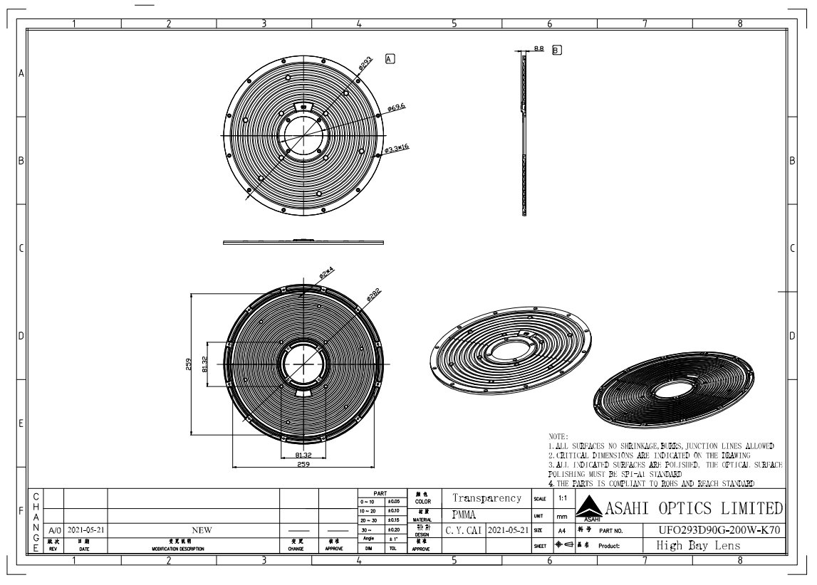 UFO293D90G 200W K70