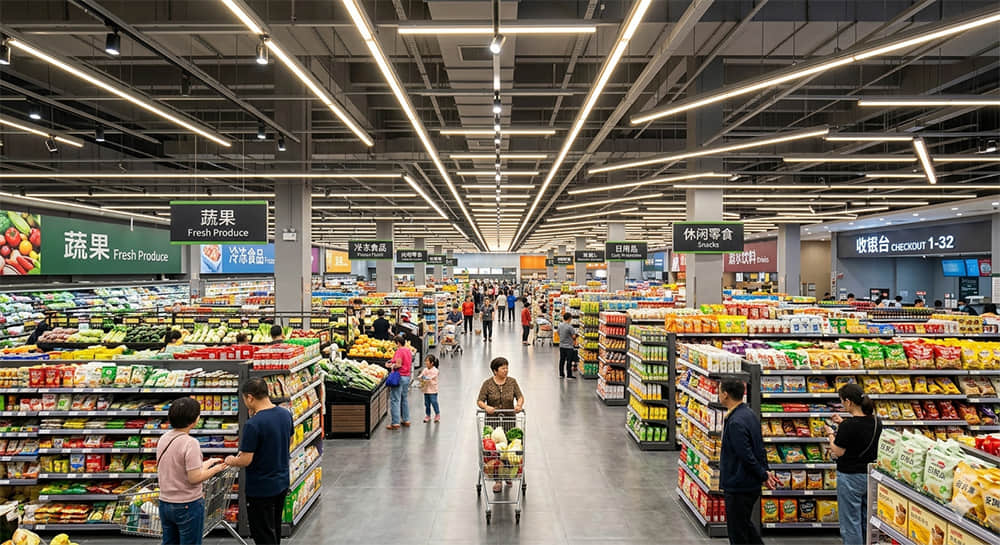 Large supermarket lighting