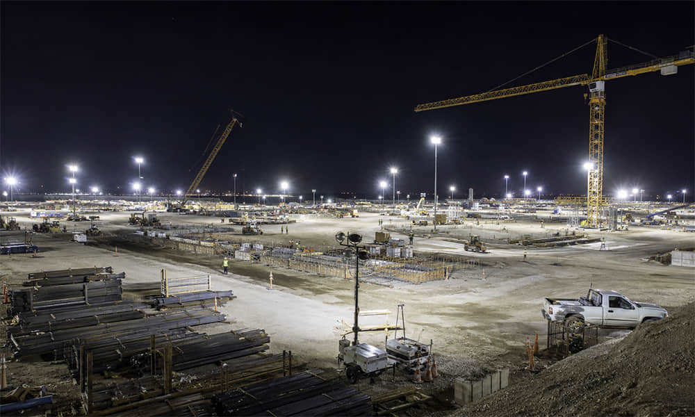 Construction area Main lighting equirement