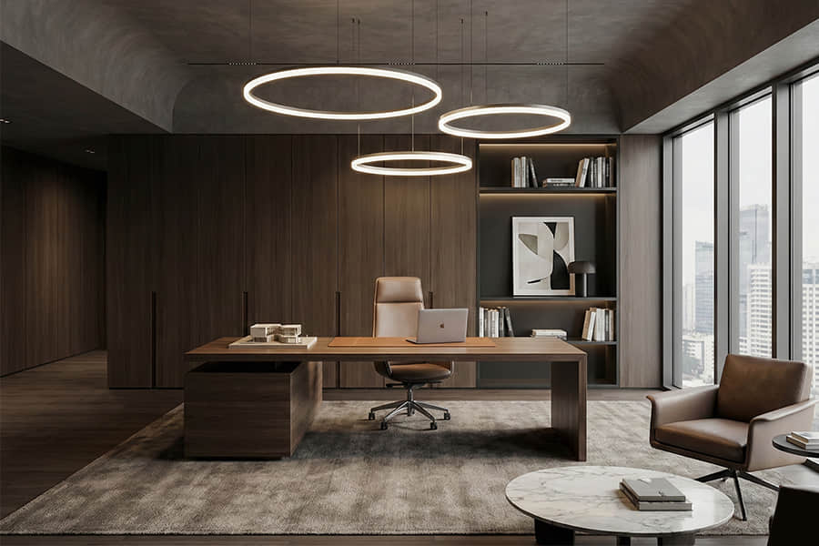 Circular extruded lens for office linear lighting