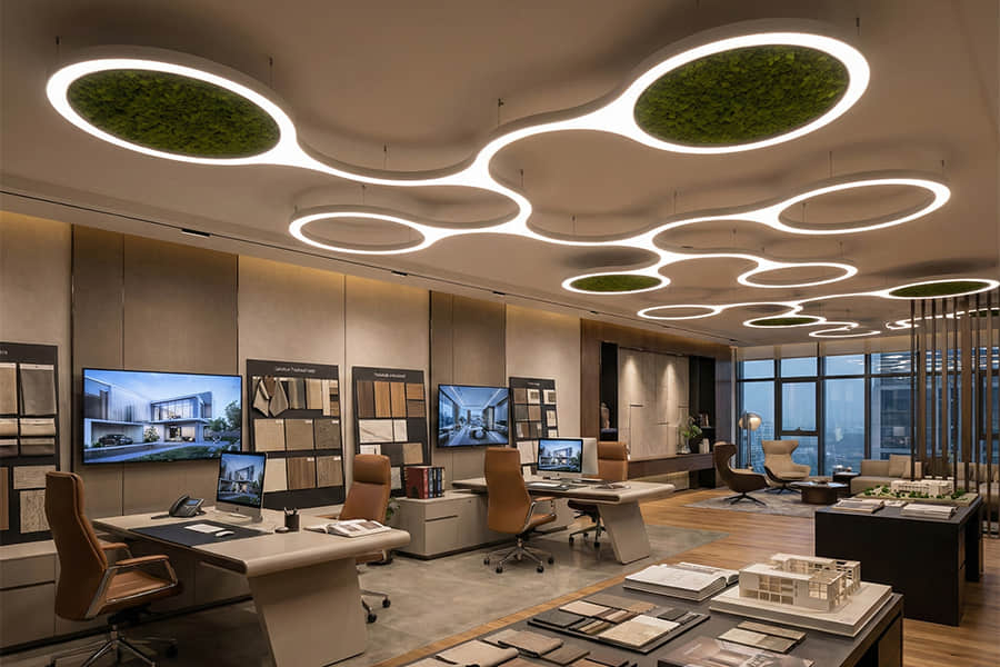 Custom curved extrusion lenses for office use