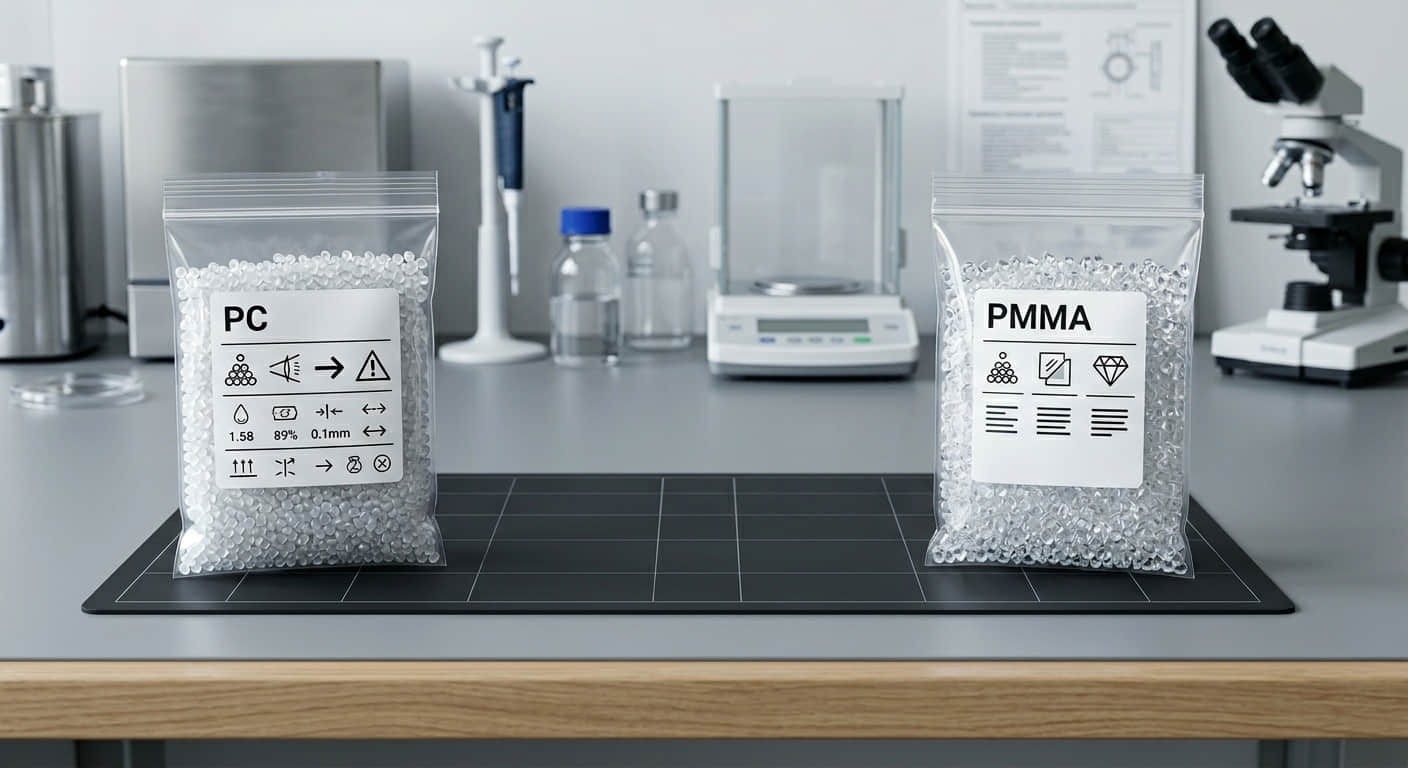 PC and PMMA material selection for LED optical lens production