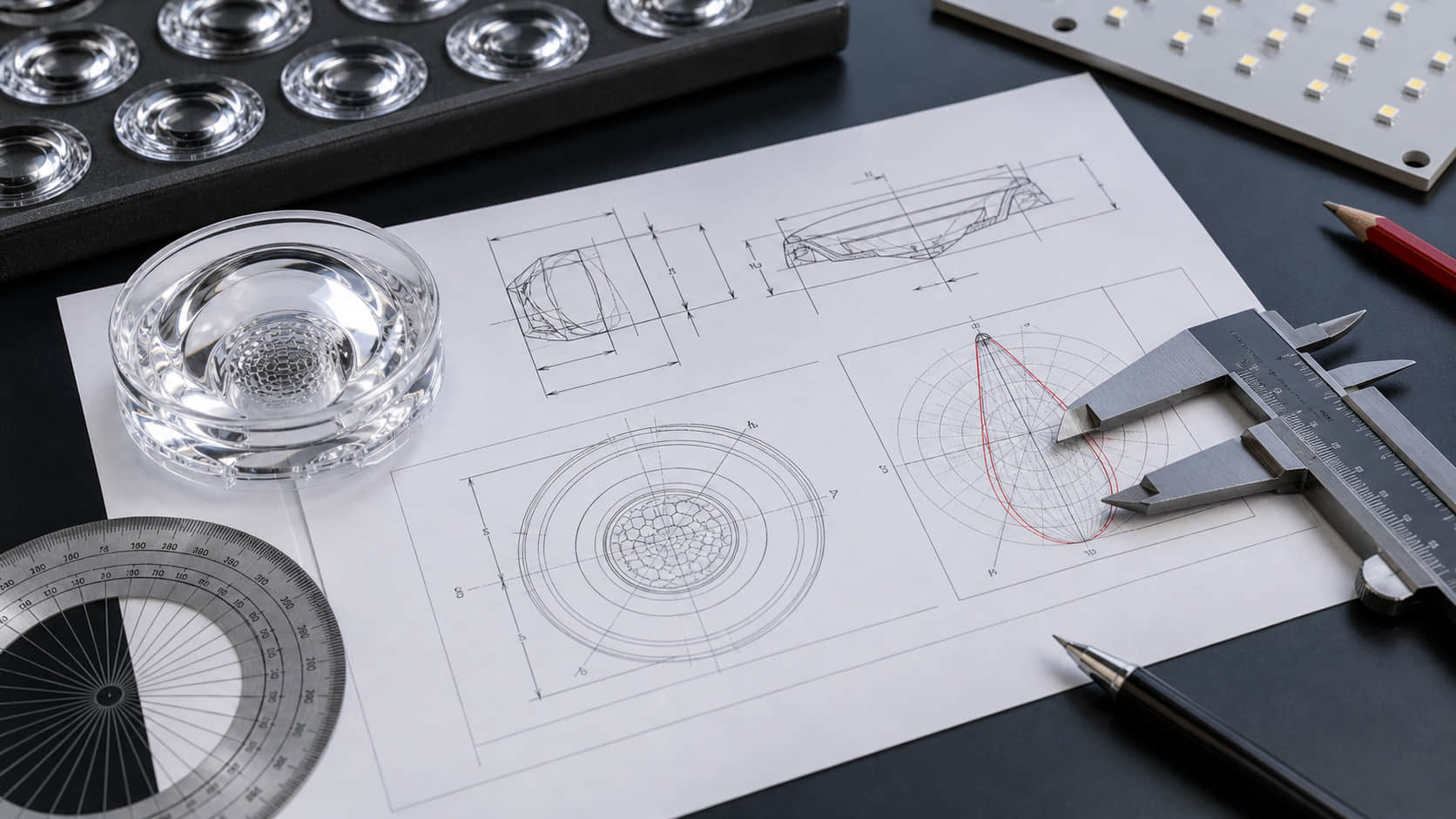 Lens drawing and beam angle requirement for optical design