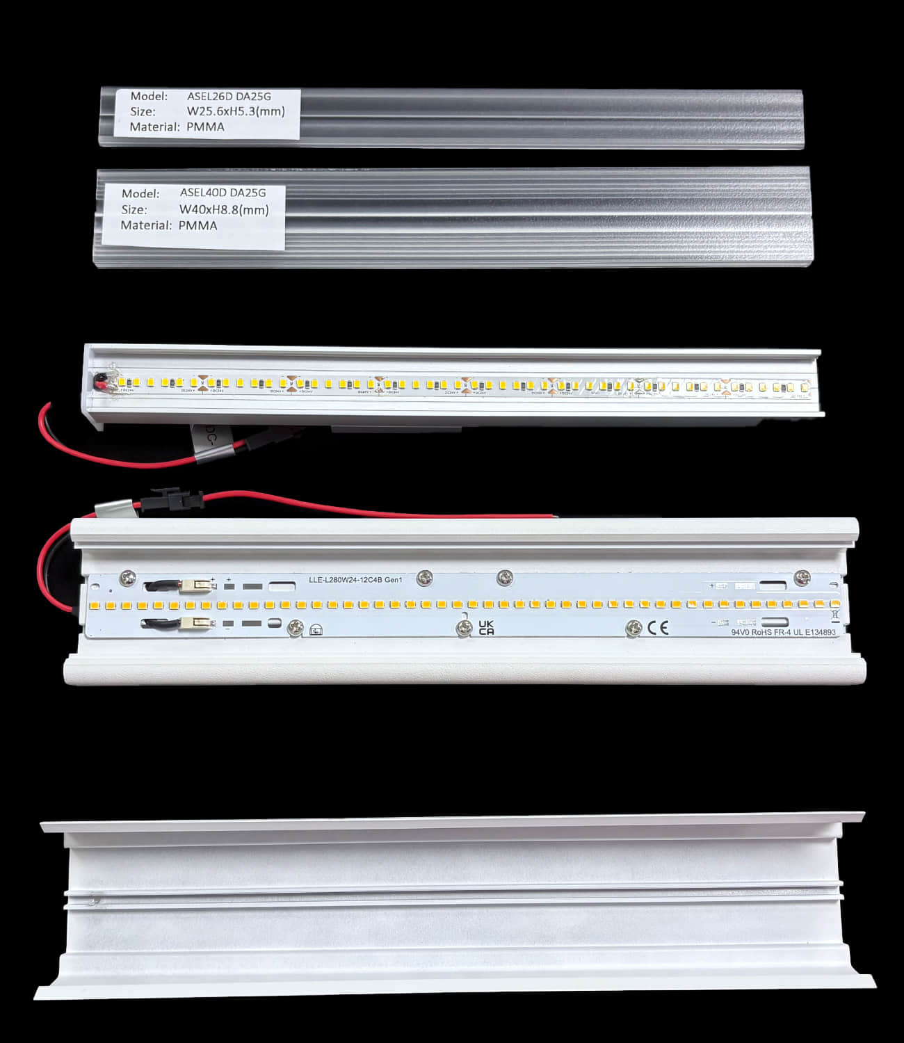 extrusion lens and pcb and aluminum
