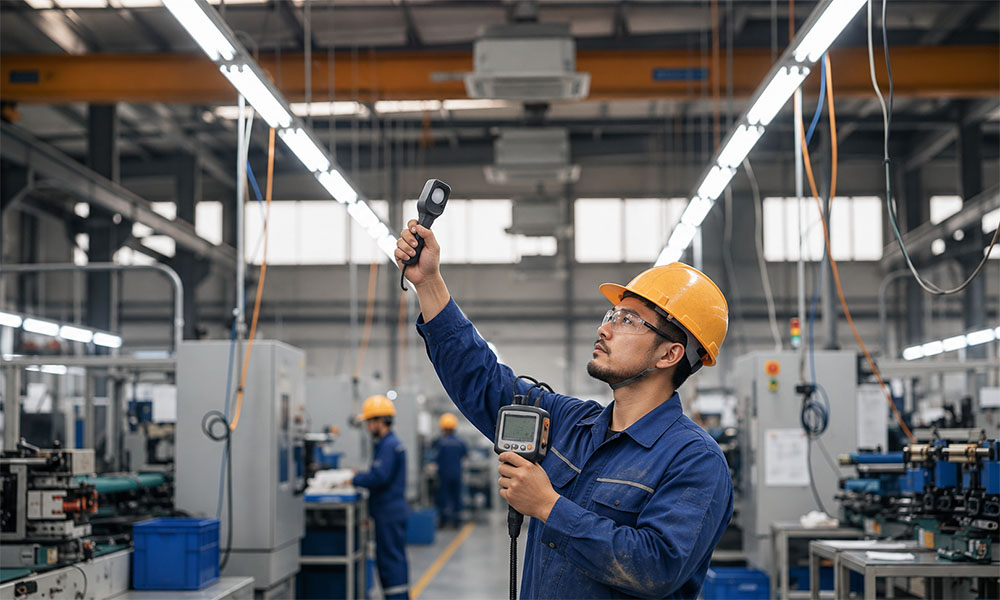 1. Measuring Industrial LED Lighting Illuminance with a Lux Meter