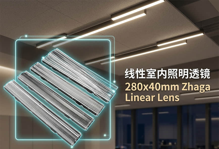 280x40mm zhaga linear lens for office lighting