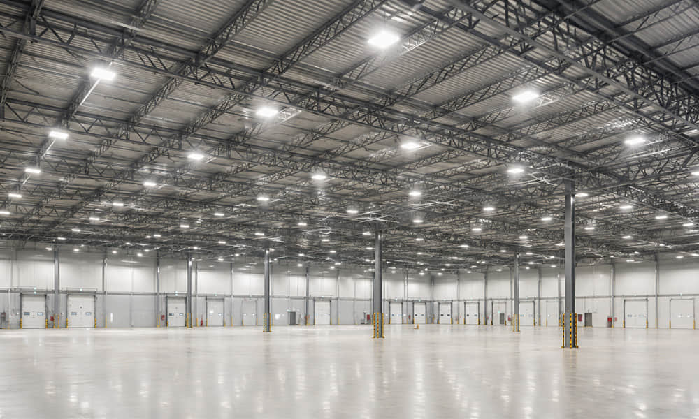 90 degree LED lens providing wide beam lighting coverage in industrial applications