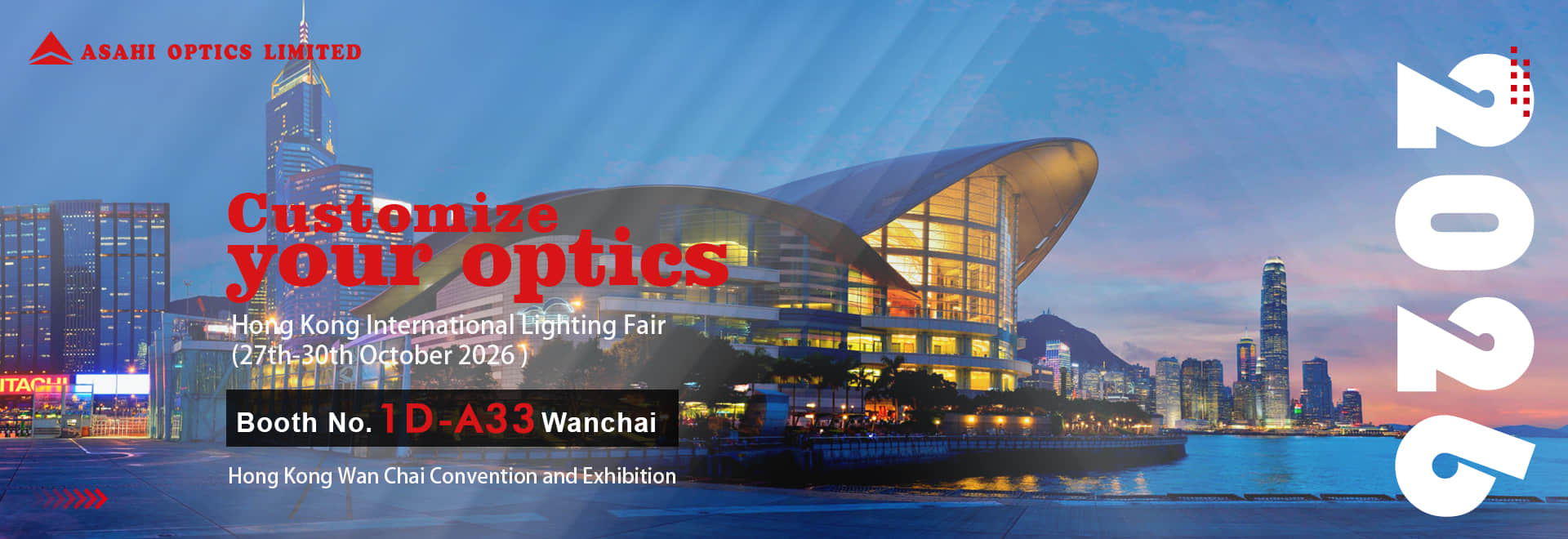 Asahi Optics Limited at HKTDC Hong Kong International Lighting Fair 2026 – Booth 1D A33