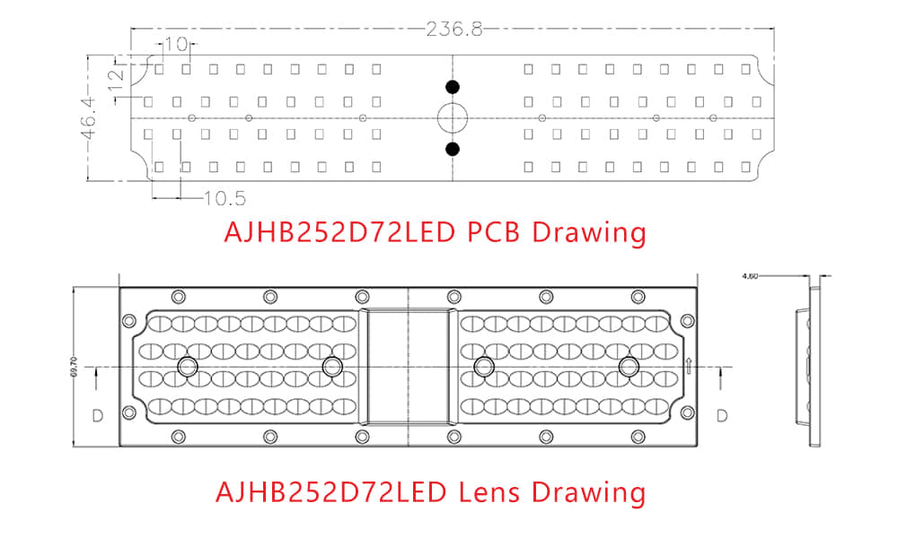 Asahi optics AJHB252D72LED Lens drawing