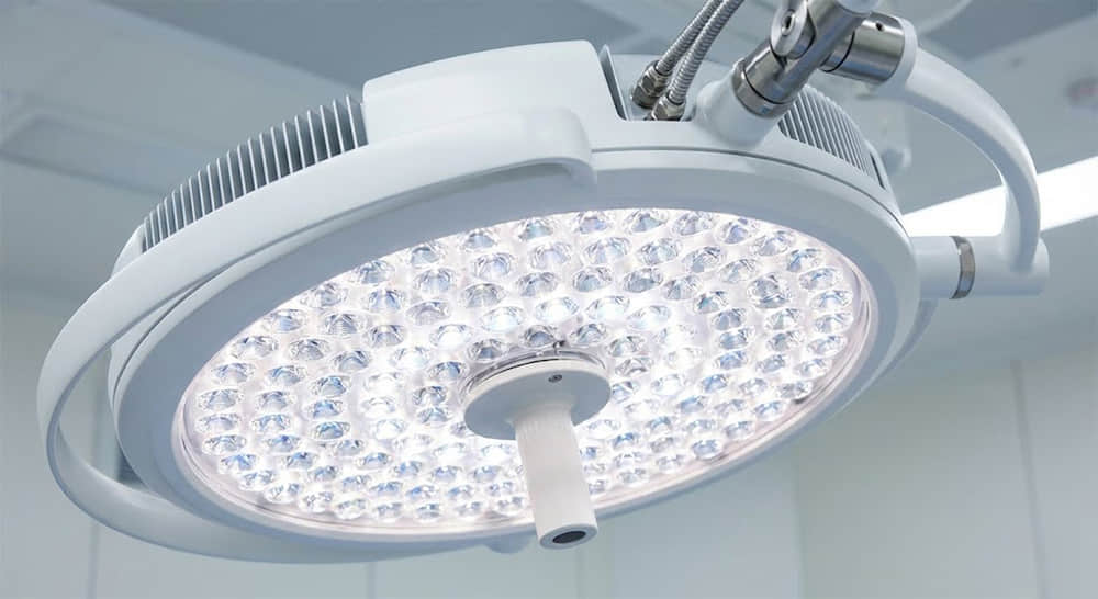 Close up of LED surgical shadowless light