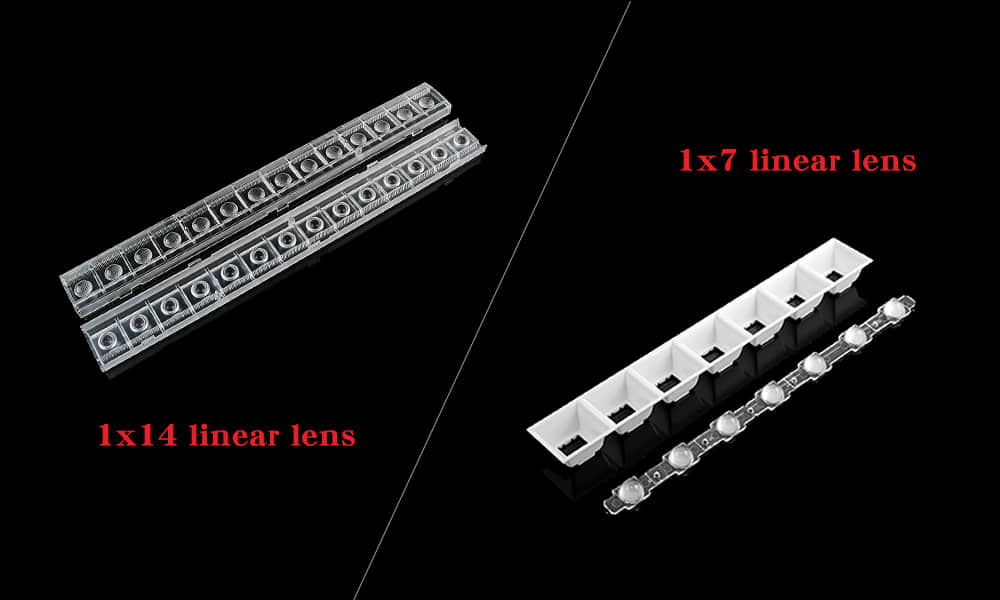 Comparison between 1x14 and 1x7 linear lenses