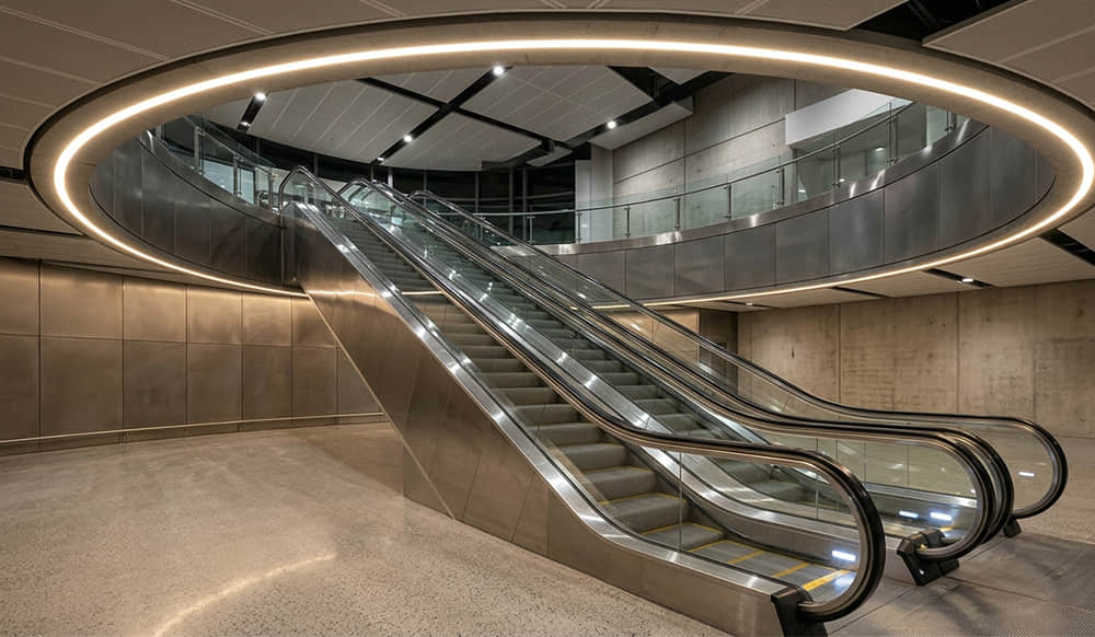 Using extrusion lenses combined with diffuser and profiles to address large-scale indoor lighting applications in USA.