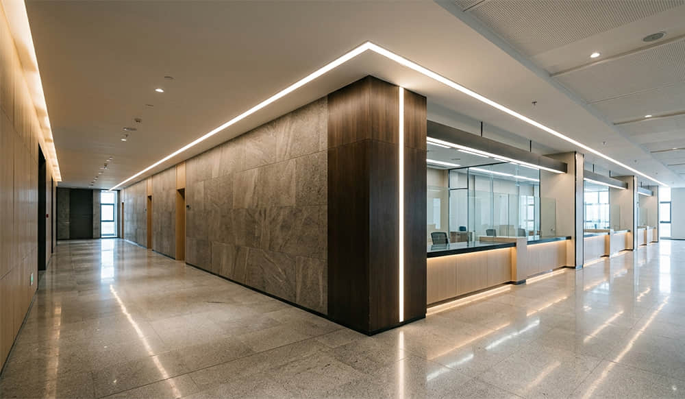 Extrusion lens application in government hall office