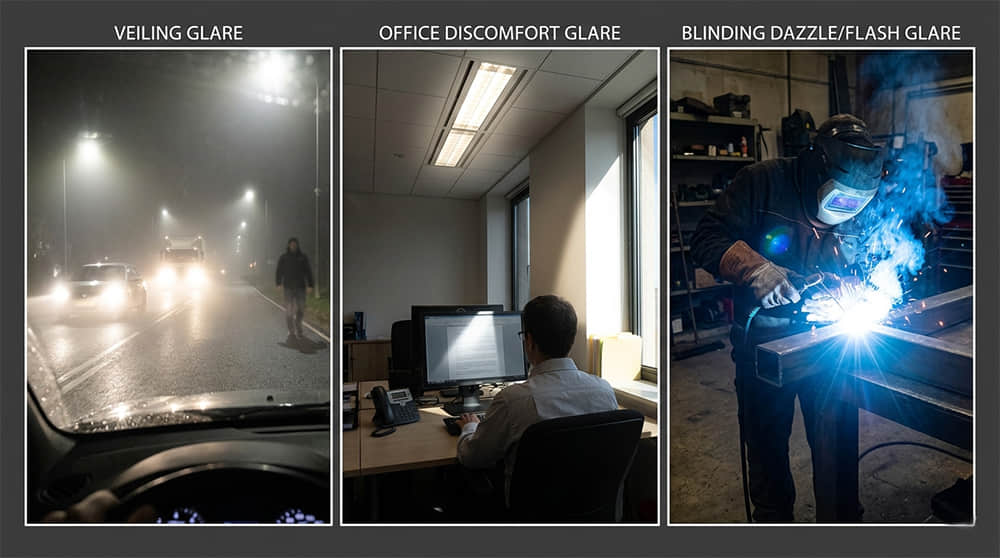 Glare that affects people.