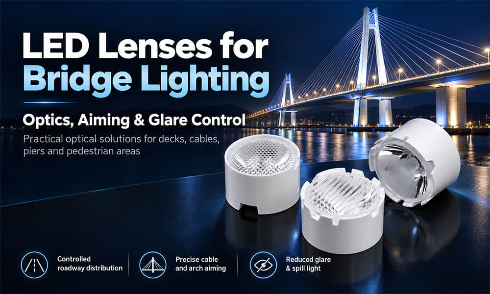 LED Bridge Lighting Design with Precision LED Lenses – Optics, Aiming & Glare Control