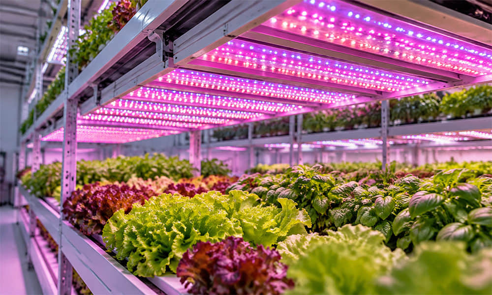 LED Grow Lights for Leafy Greens in Vertical Farming