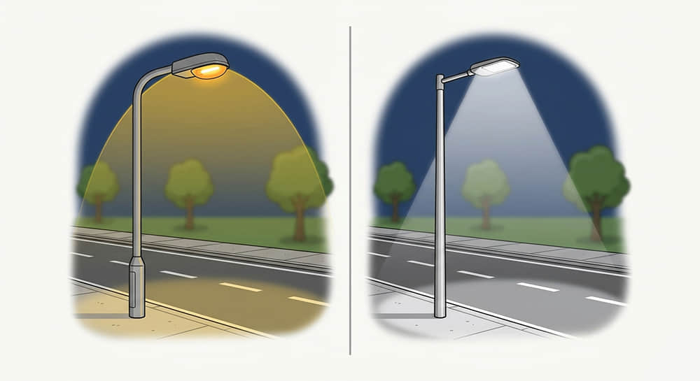 LED street light replacement for halogen lamps.
