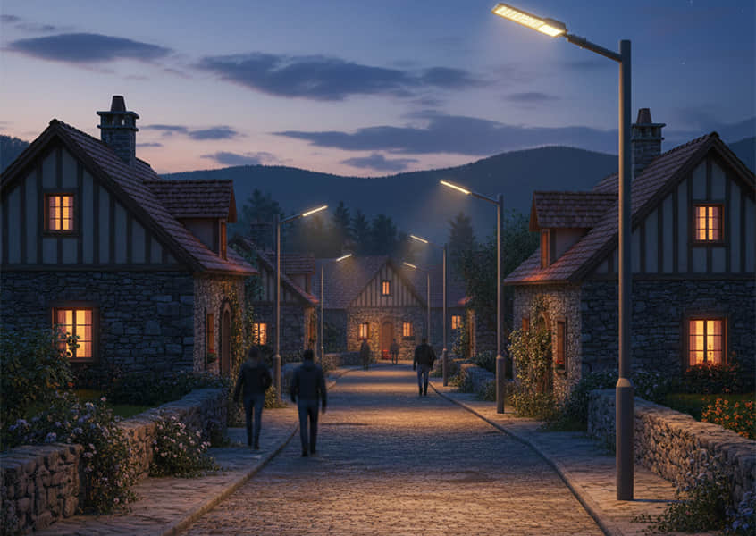 Street lighting application in rural roads.