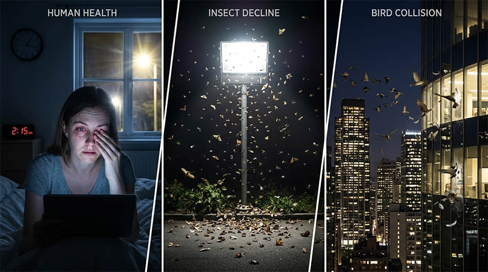 The ecological impact of improper lighting design.