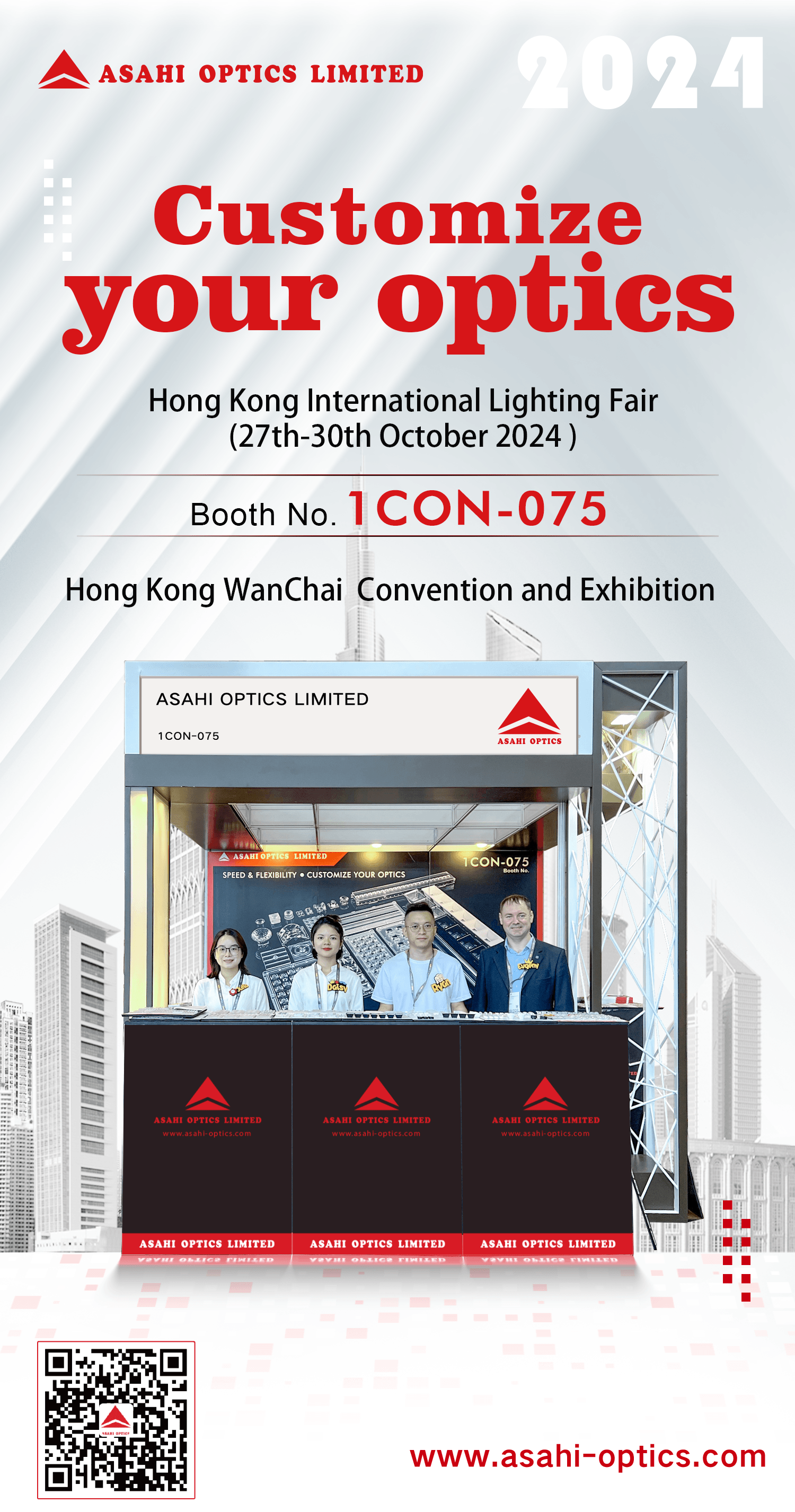 Asahi Optics joins Hong Kong Lighting fair from October 27th-30th,2024.