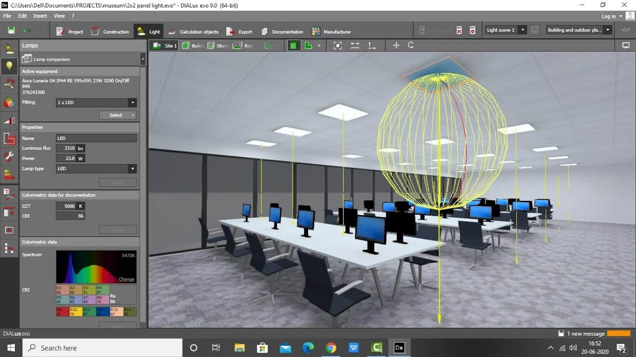 dialux led lighting simulation ies data