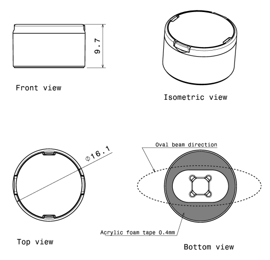 16mm Single Lens With Narrow Height 9.7mm 3535LED Drawing