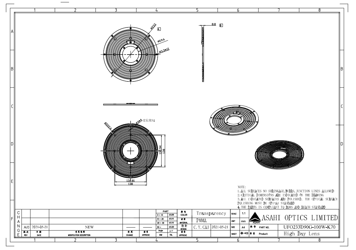 100W Industrial Flood Lights Led Lens 90° For Workshop Light Drawing