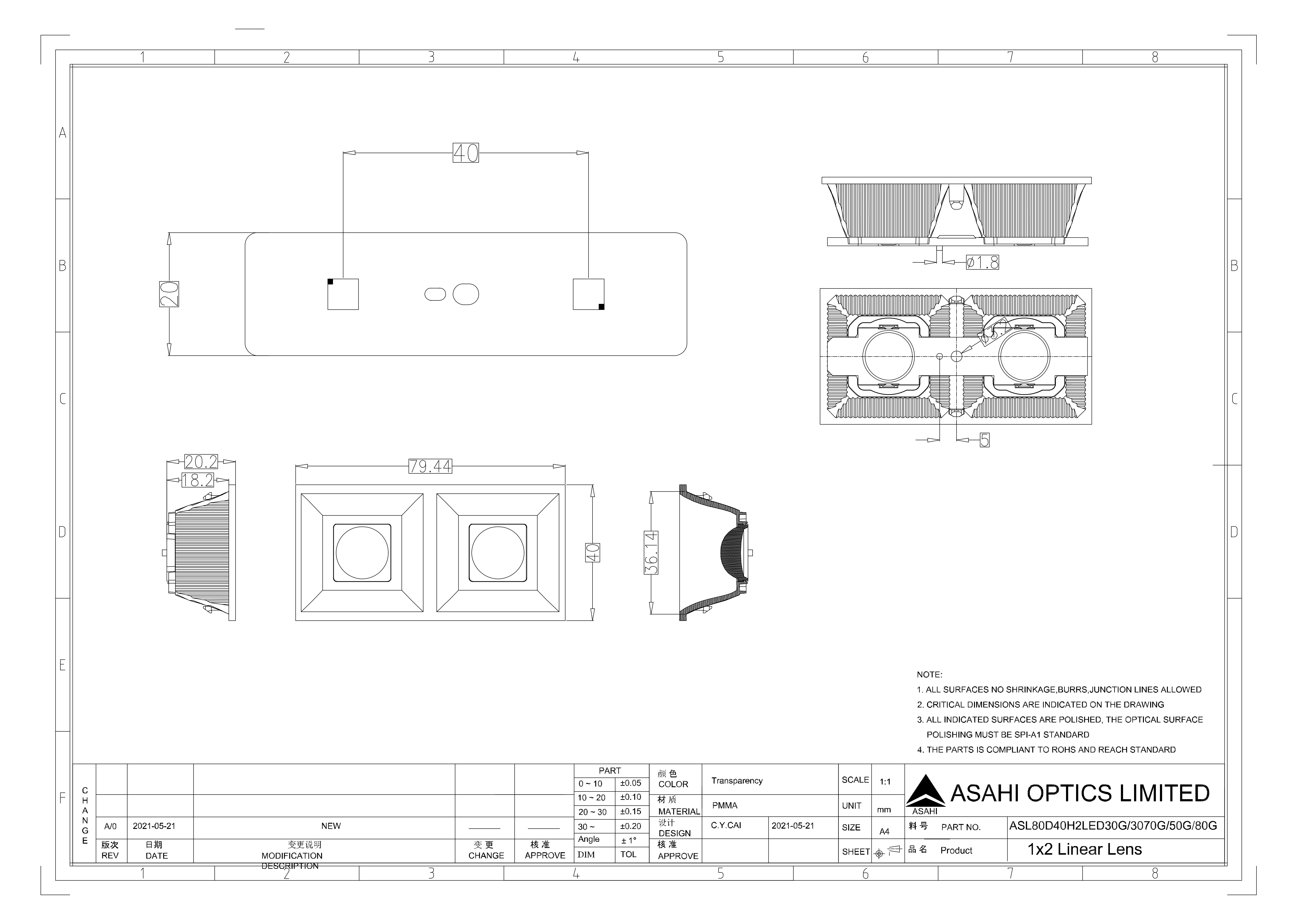 ASL80D40H2LED Drawing