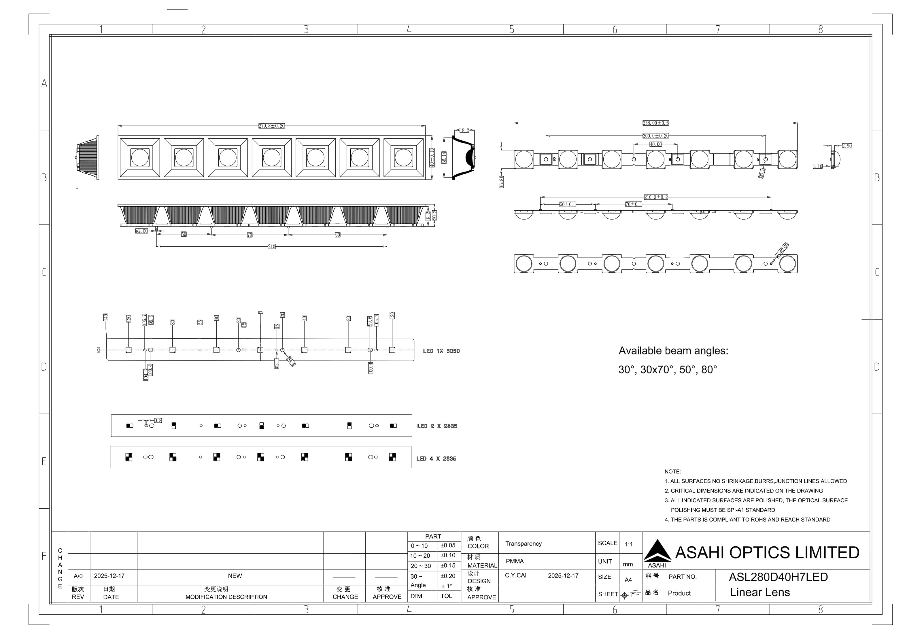 ASL280D40H7LED Drawing