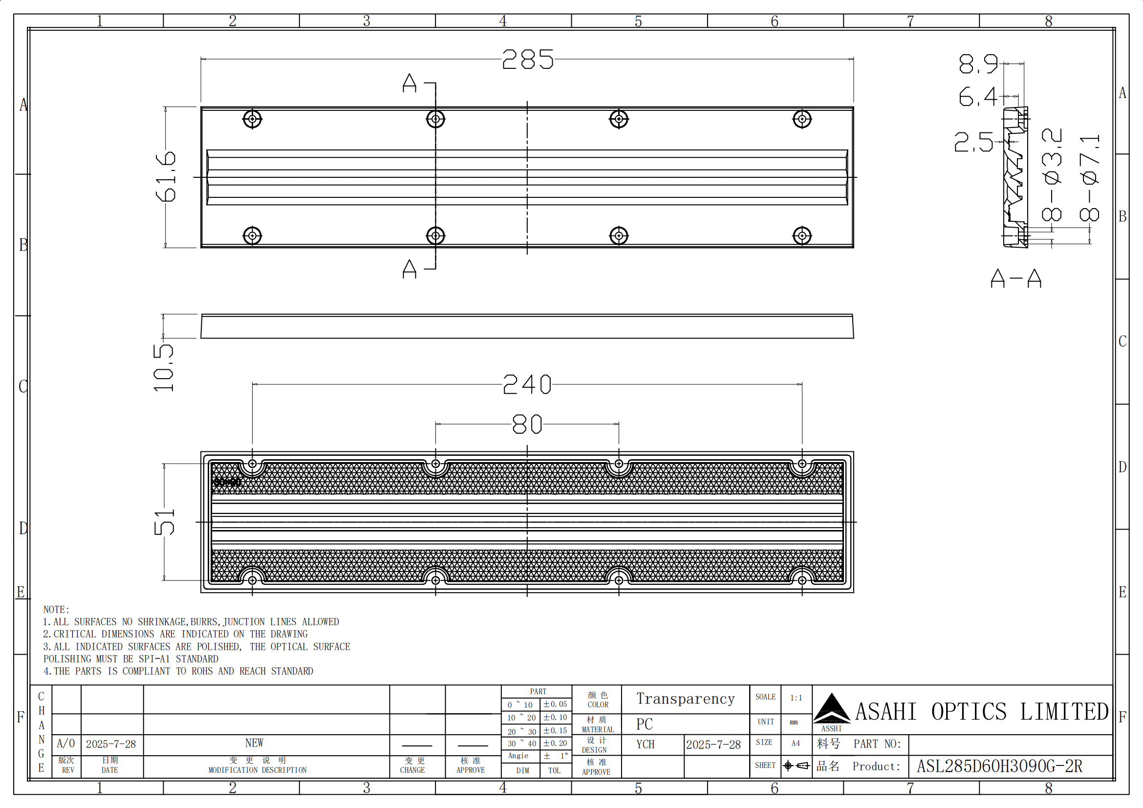 linear lens with 2 rows of LEDs and high lighting efficiency   Drawing