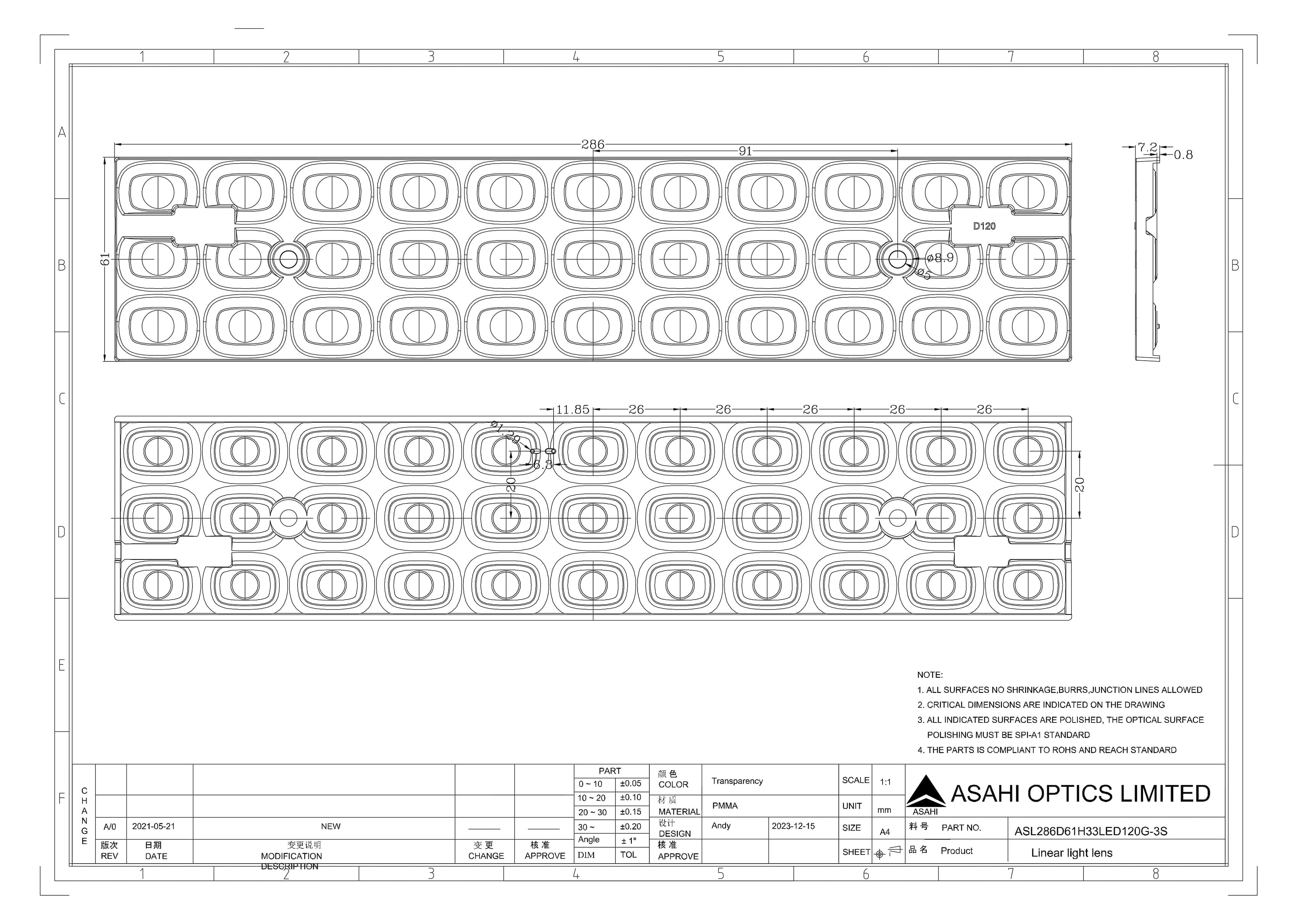 ASL286D61H33LED120G 3S