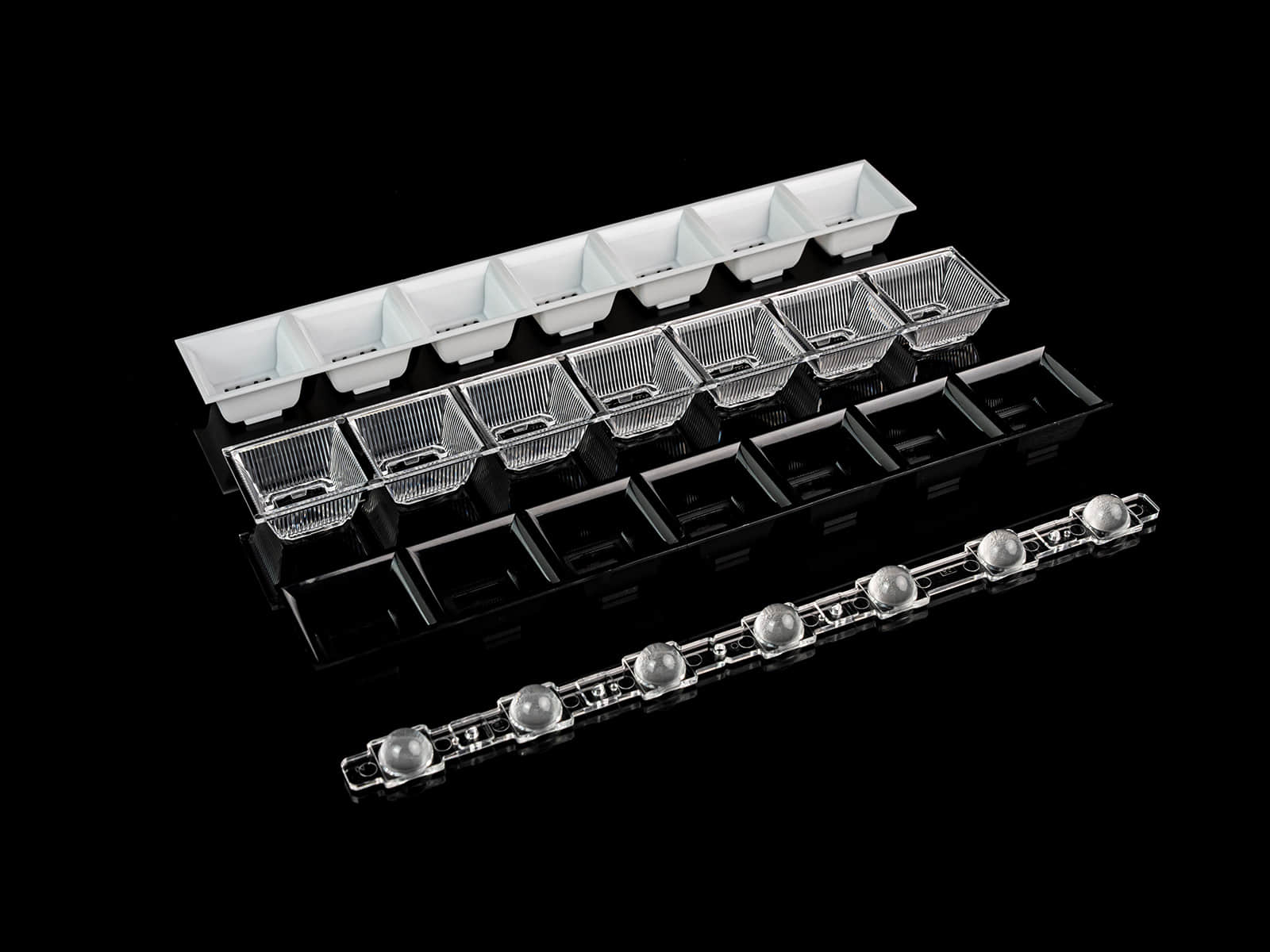 no flicker linear lens 1x7 leds lens