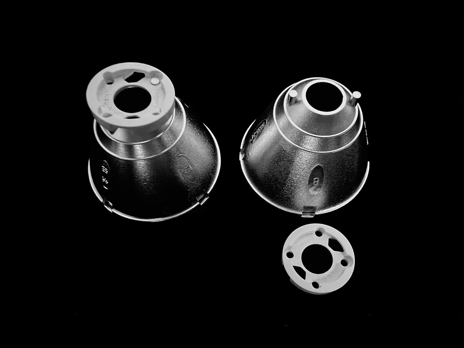 50mm Aluminum Coating LED Optical Reflector With Holder   back