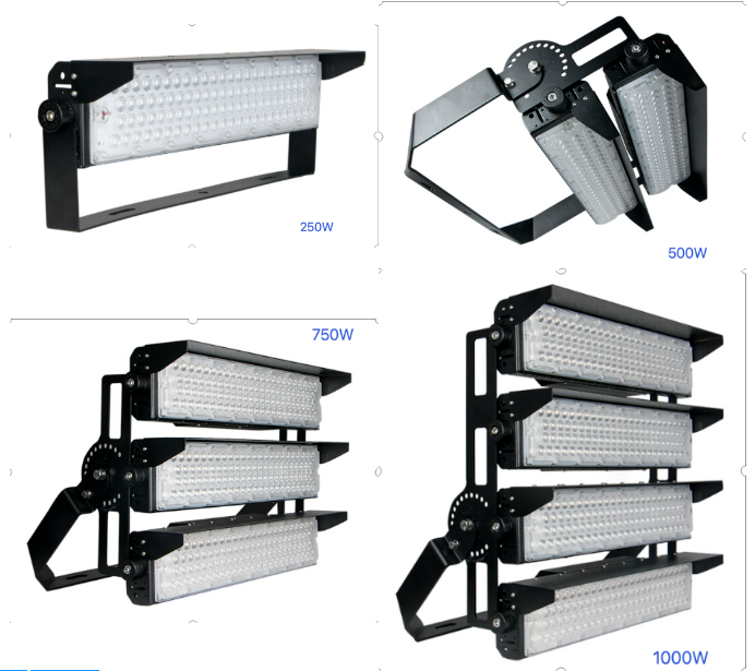 96LEDs lens with 40 degree beam Rectangular shape stadium lighting Application 1
