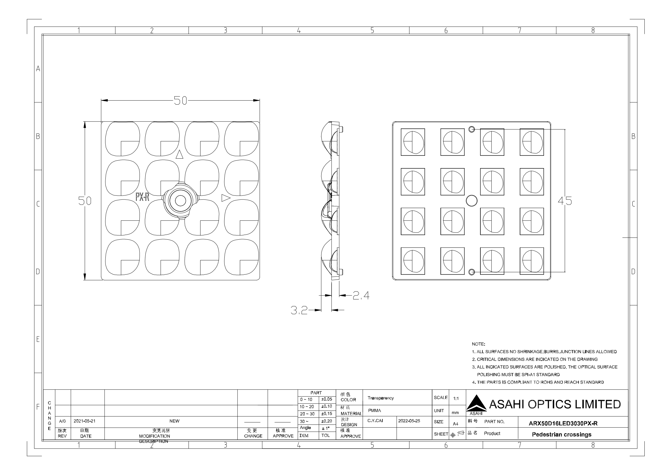 ARX50D16LED3030PX R Drawing