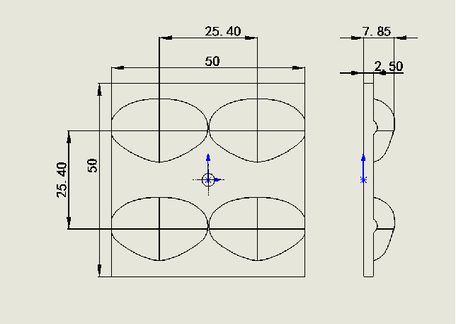 2x2 Lens for Long Pole Pole Distance Drawing