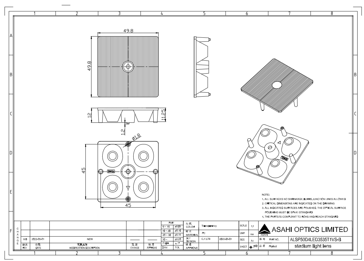 ALSP50D4LED3535T1VS B Drawing