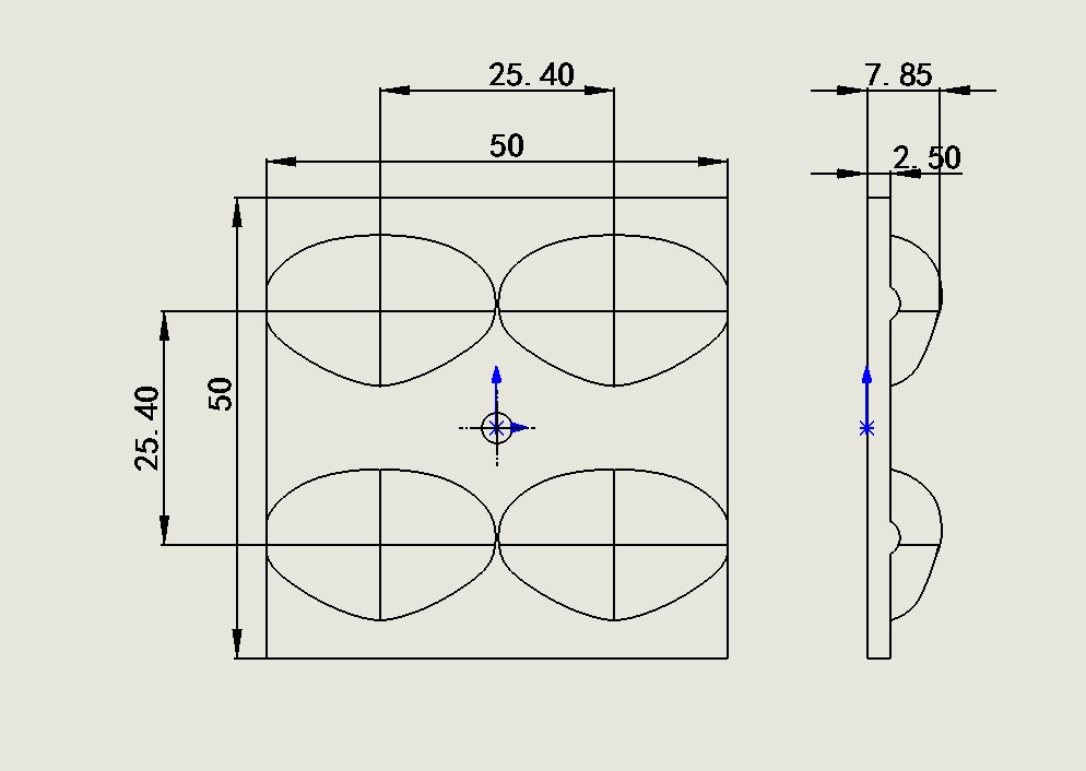 2x2 lens for long pole distance Drawing