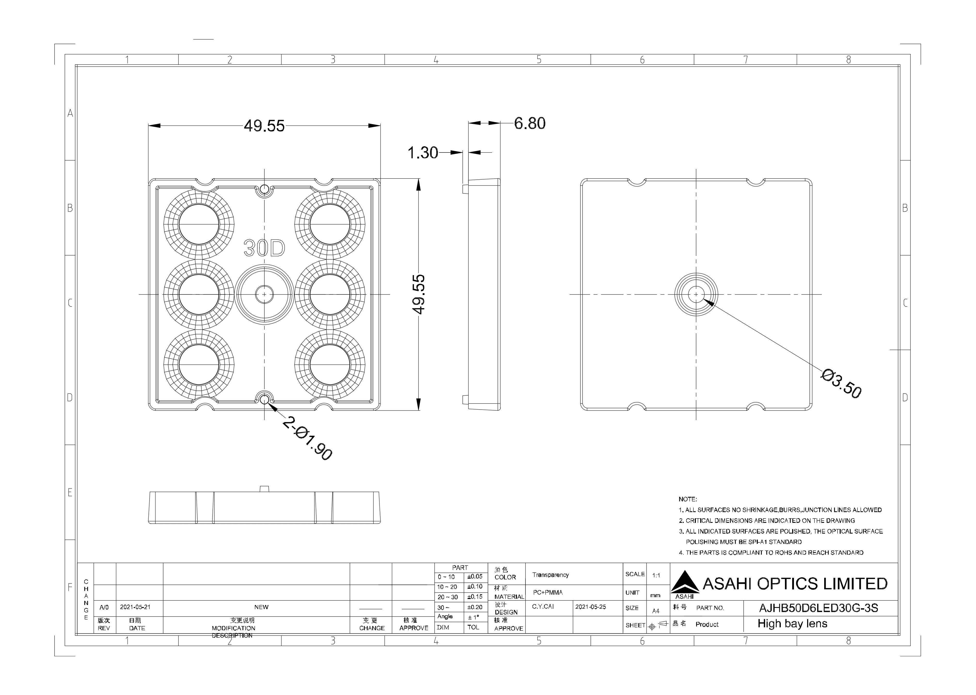 AJHB50D6LED30G 3S Drawing