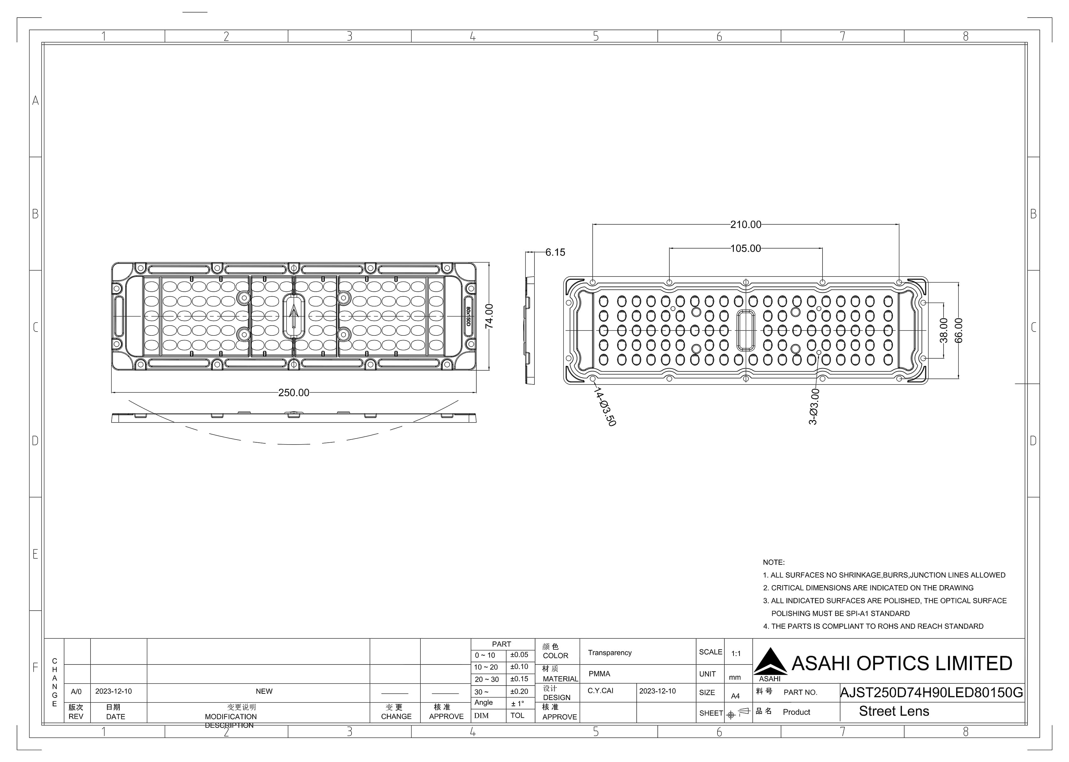 AJST250D74H90LED80150G 2D Drawing