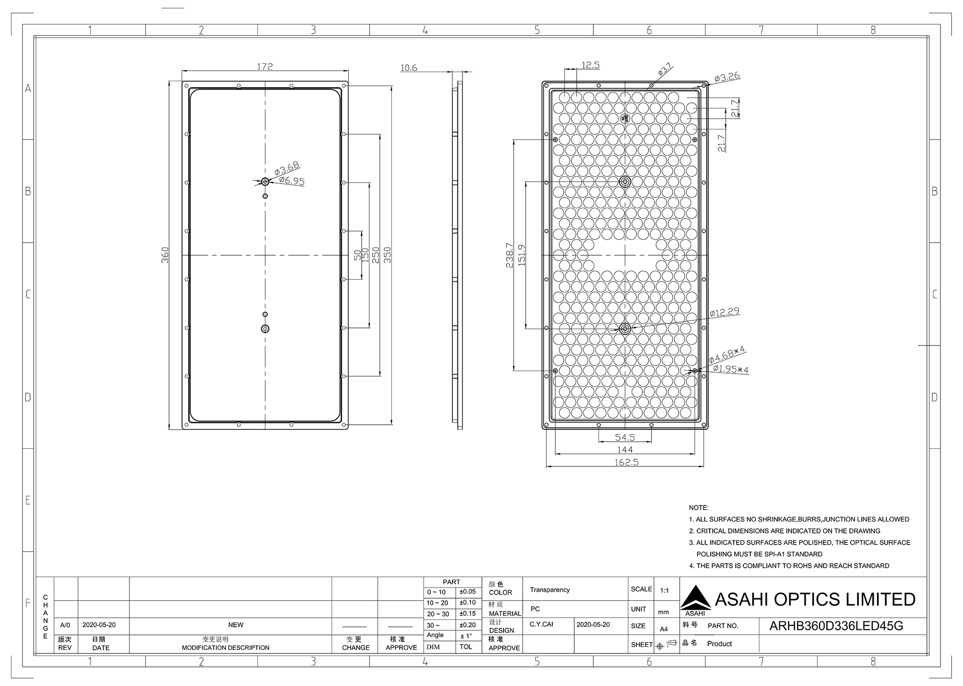 ARHB360D336LED45G Drawing