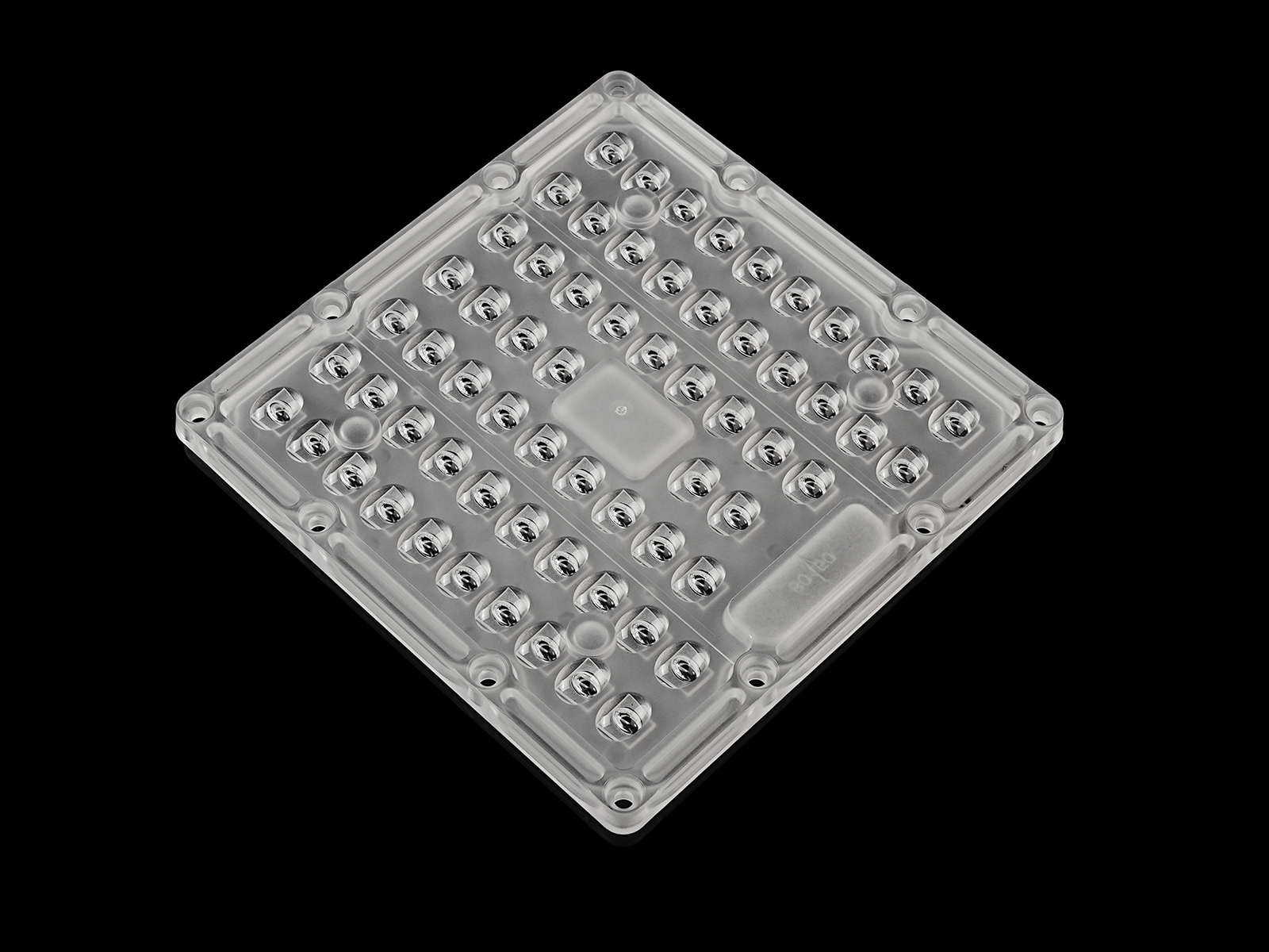 130x130mm 64LEDs high bay lens with 80x150° beam angle